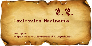Maximovits Marinetta névjegykártya
